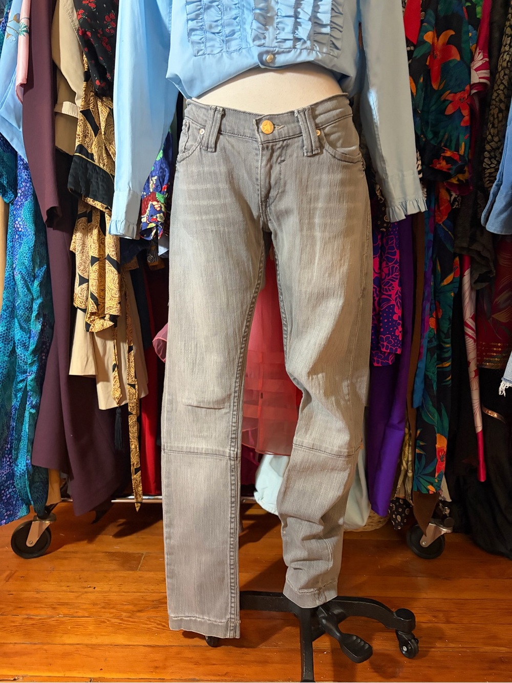 Vintage Y2K Red Tab Gray Jeans